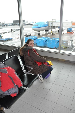 Olena at Schiphol Airport