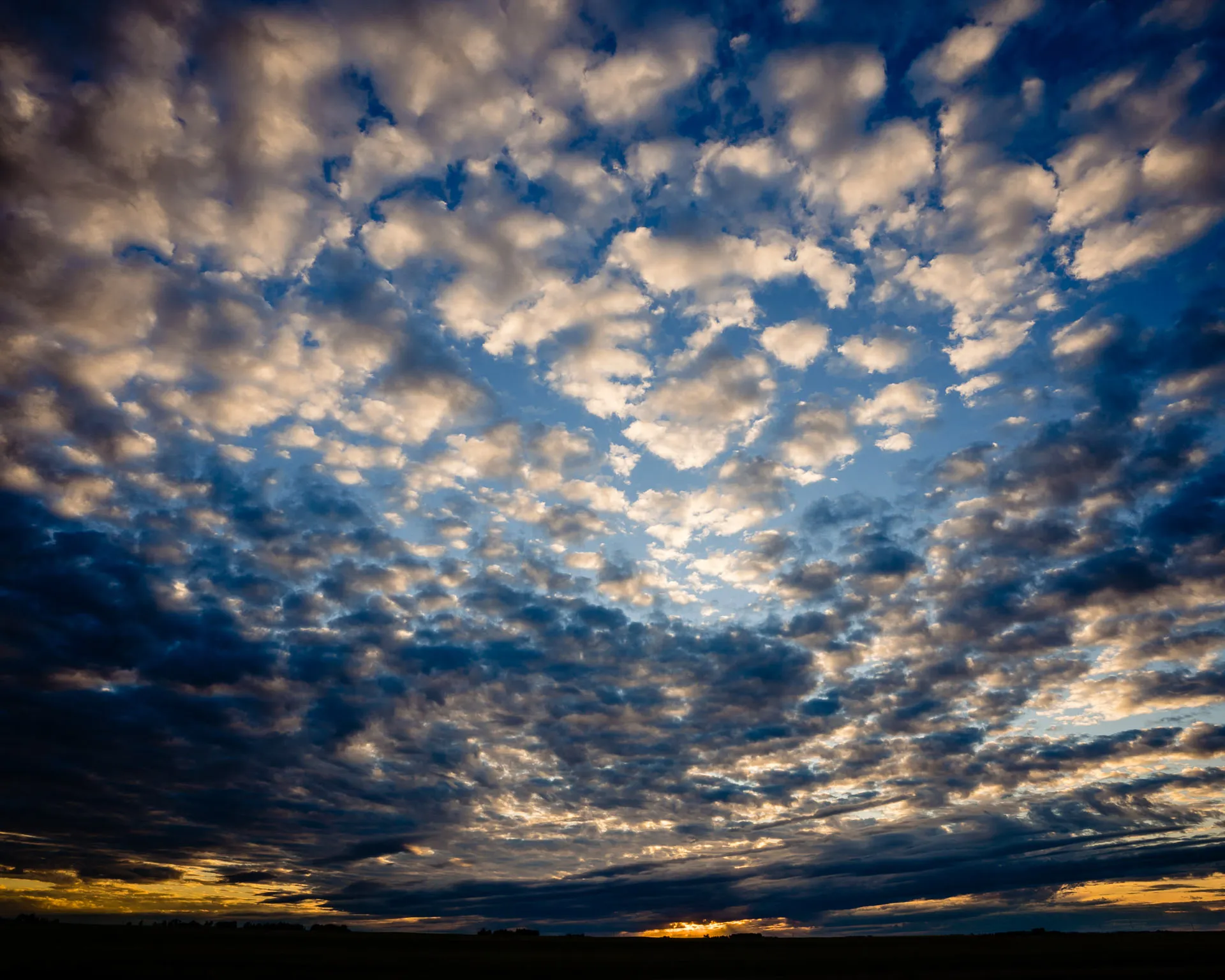 Sunset with clouds in Alberta.